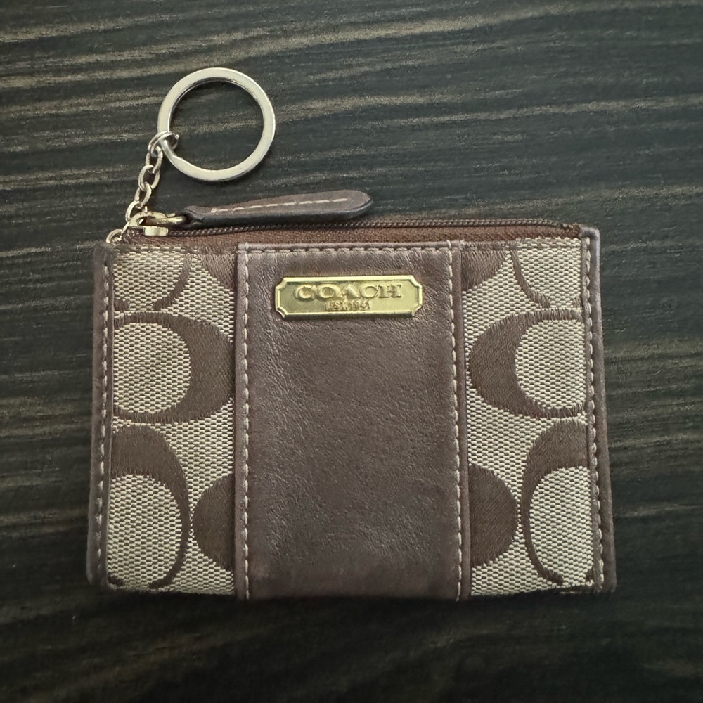 Coach zippy card holder/coin pouch w/key ring